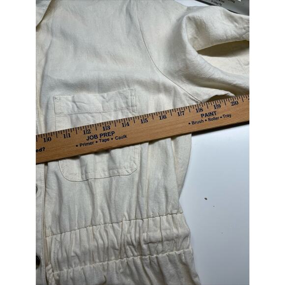NWT Universal Thread Romper Jumpsuit XS Button Up Pockets Western Beach Cream - Picture 10 of 16